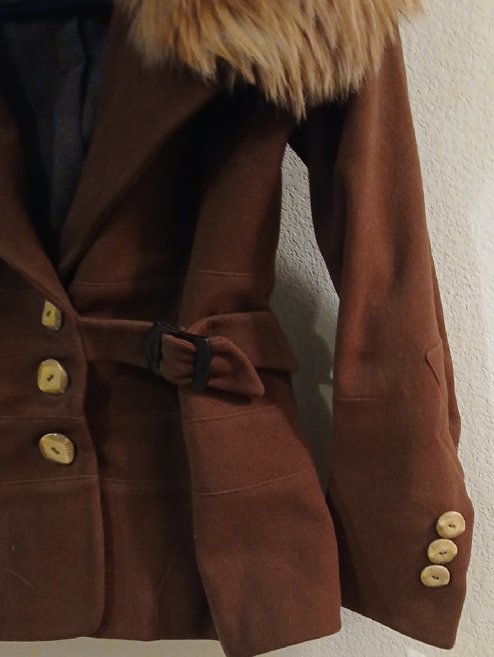 Vtg Coat Faux Fur Sm - Picture 2 of 4